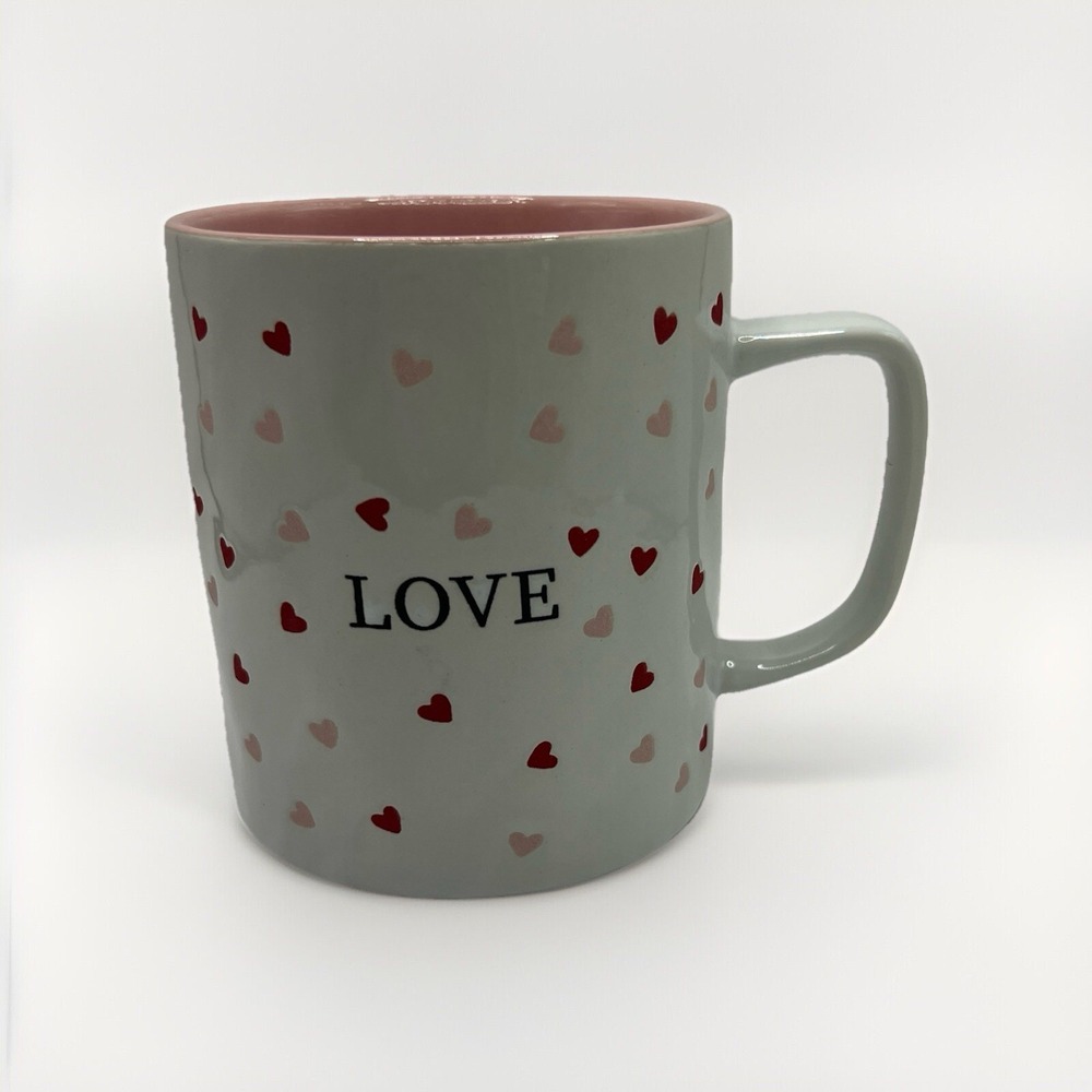 LOVE‎ Hearts Coffee Tea Mug Valentines Day Red Pink White New Ceramic Gift